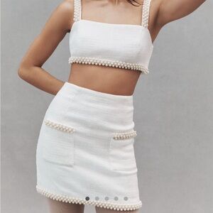 Hutch Adley pearl trimmed tweed bridal set XXS